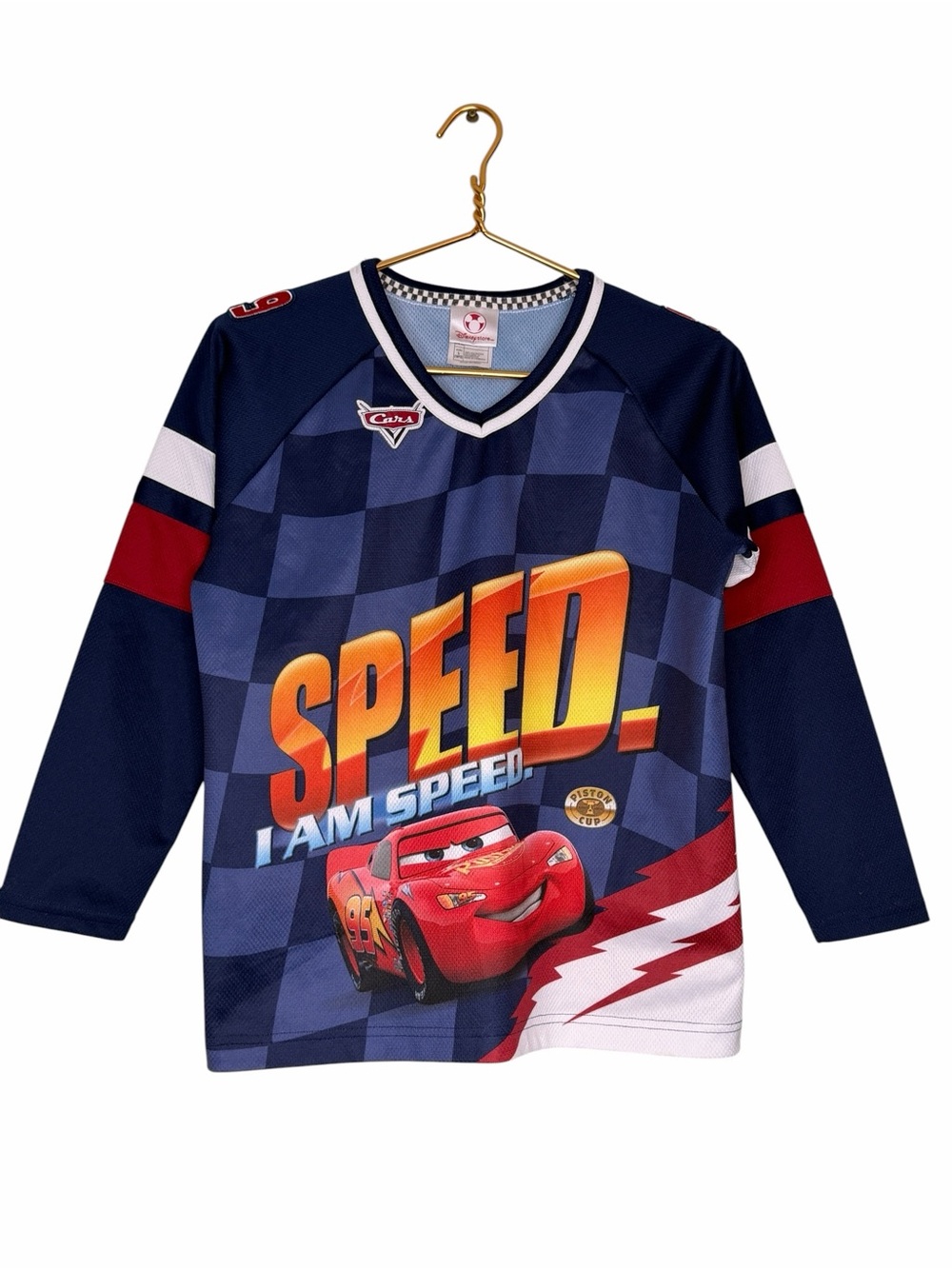 Disney Cars Lightning McQueen Mesh Hockey Jersey Style Shirt